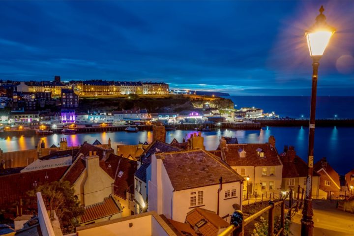 Whitby Harbour at night