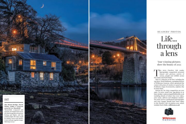 Winner of the 2023 Cheshire Life reader photography competition (Menai Bridge)