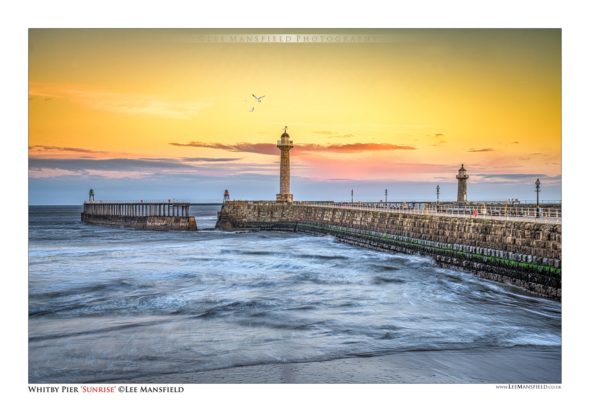 Sunrise at Whitby Pier - Lee Mansfield